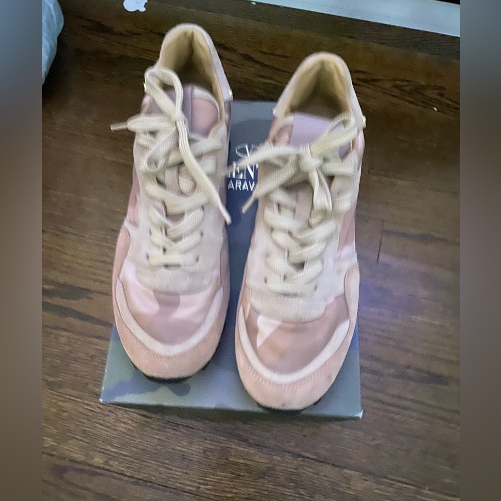 Woman Valentino camouflage suede / material  sneakers with studs